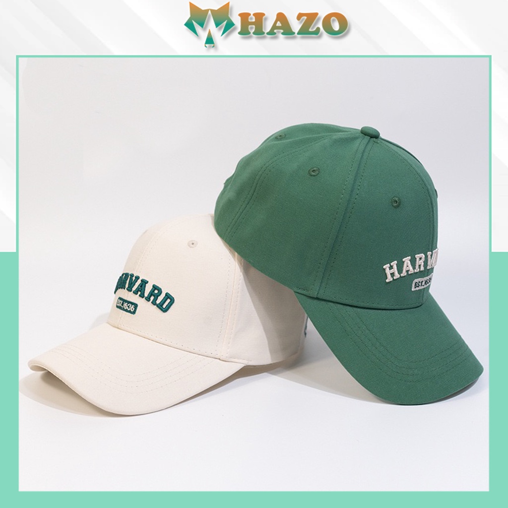 Mũ Lưỡi Trai Nón Kết Nhung Cao Cấp Thêu Chữ Harvard 483 Phong Cách Ulzzang Form Unisex Nam Nữ - Hazo