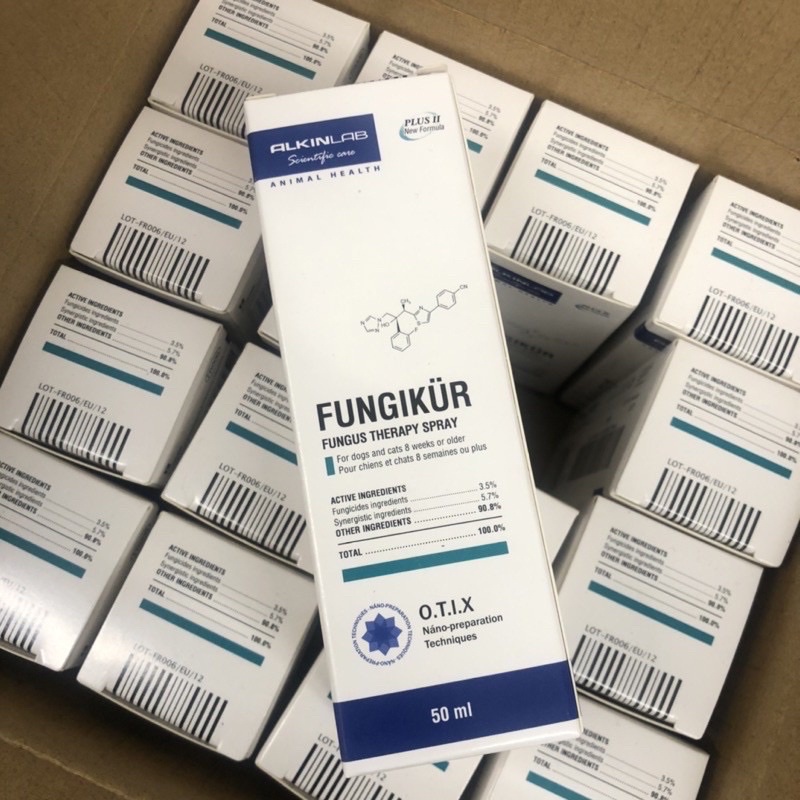 Chai Xịt Trị Nấm Ghẻ Ngứa Vảy Nến FUNGIKUR cho CHÓ MÈO THÚ CƯNG Chai 50ml Xuất xứ Anh