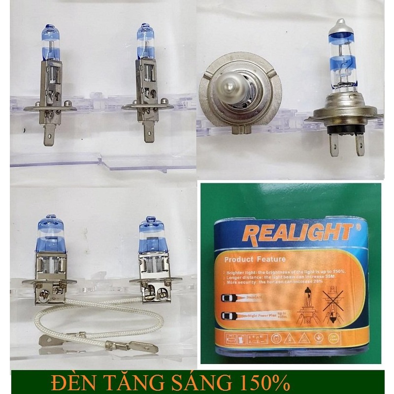 Bóng đèn halogen h7 55w 12v tăng sáng 150% chính hãng