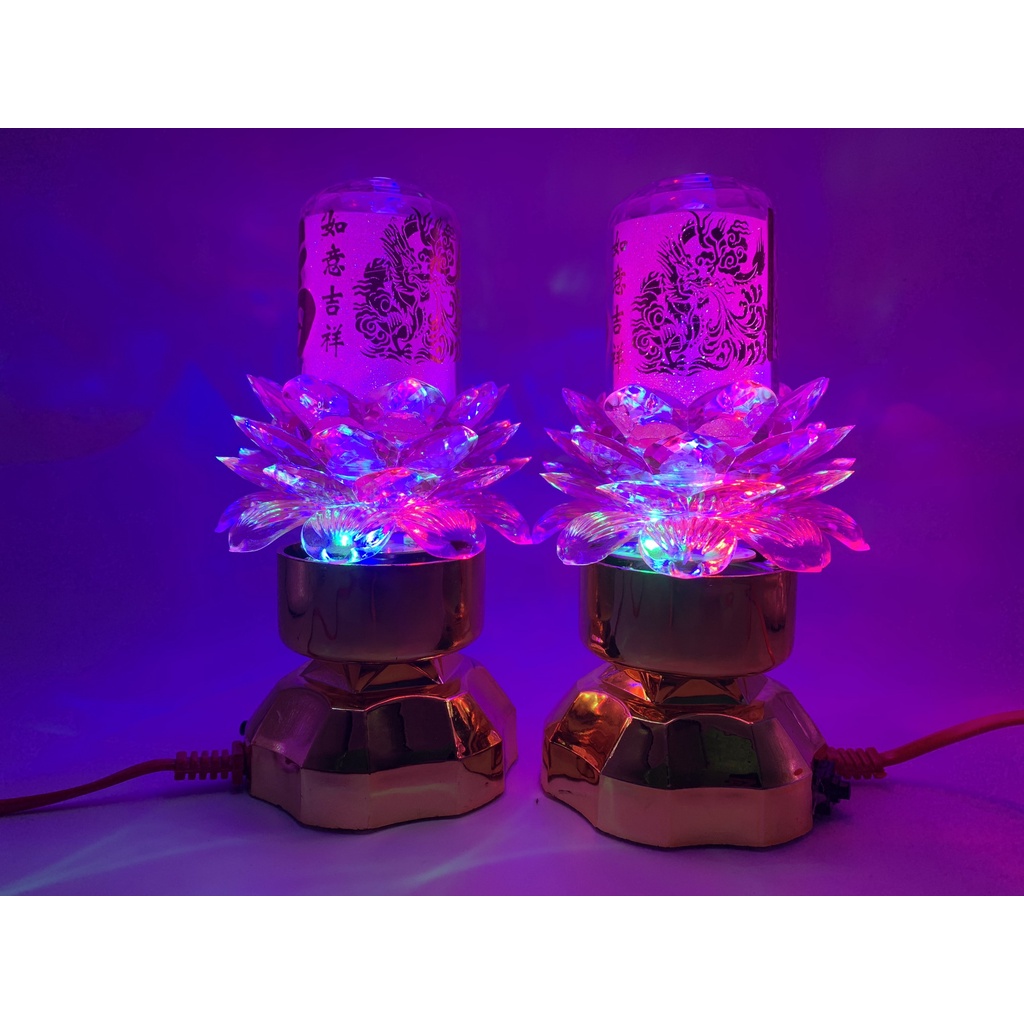 ĐÈN 2 CHẾ ĐỘ: XOAY - ĐỨNG YÊN ĐÈN LED TỰ ĐỔI MÀU ĐÈN BÀN THỜ PHẬT, ĐÈN QUAN ÂM, ĐÈN THỜ CÚNG, ĐÈN HOA SEN