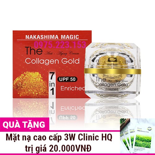 Kem ngừa lão hóa Nakashima Magic Collagen Gold 7in1 30g - Tặng mặt nạ dưỡng da