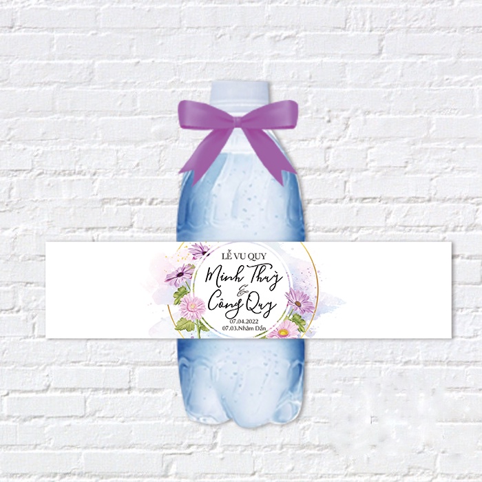 [Ms 29 - 50] Decal Dán Chai Nước - Hình Chữ Nhật Dài