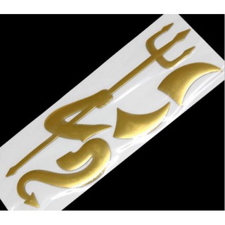 Tem dán logo mặt quỷ dễ thương GOLD.