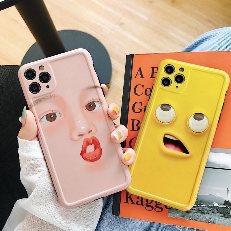 Ốp Lưng Silicon IMD Bảo Vệ Camera Emoji Funny