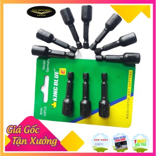 [Combo Bộ 10 Mũi] Đầu Bắn Tôn 8mm Cao Cấp Có Nam Châm Hít Hiệu KINGBLUE, Đầu Vít Vặn Tôn - Thép Hợp Kim Cao Cấp