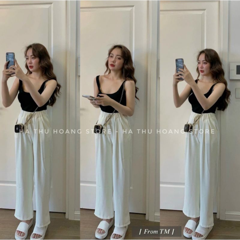 Quần vải suông cạp chun