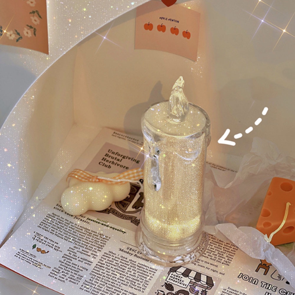 1 Đèn LED Hình Nến Điện Tử Acrylic Trang Trí Nhà Cửa