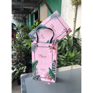 (Set 10) Hộp giấy đựng bánh kẹo (Lá hồng)