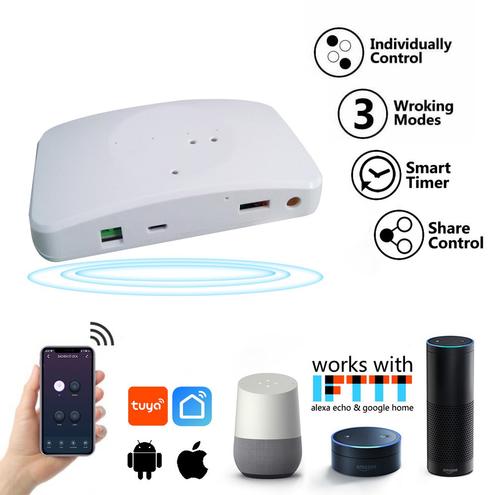 Bộ điều khiển cửa cuốn bằng điện thoại điện thoại qua wifi, 3G, 4G app Tuya