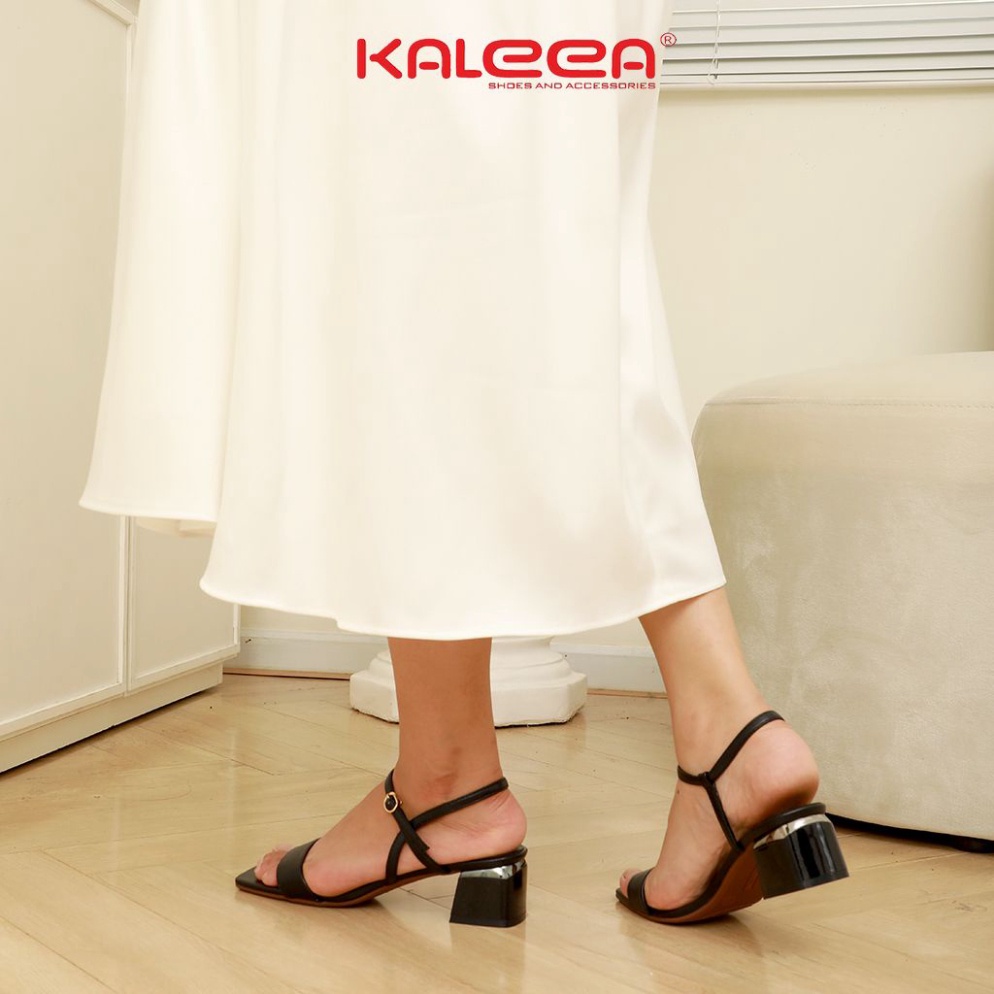 Giày Sandal Nữ Cao Gót Kaleea BK13 Quai Ngang Đế Cao 4,5p