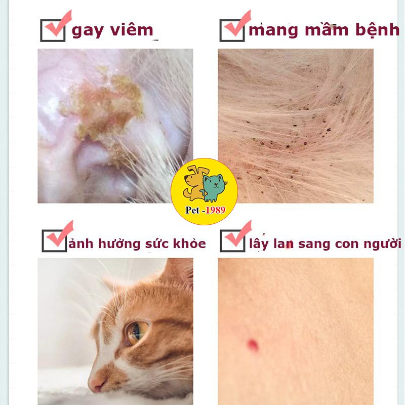 Vòng cổ chống ve rận bọ chét chó mèo cao cấp - Vòng cổ chống bọ chấy trên da lông chó , mèo kháng nước Pet-1989