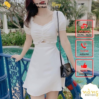 Đầm Dạo Phố 💝FREESHIP💝  Đầm Nữ Cut out nhún ngực trẻ trung [Mẫu mới 2021]