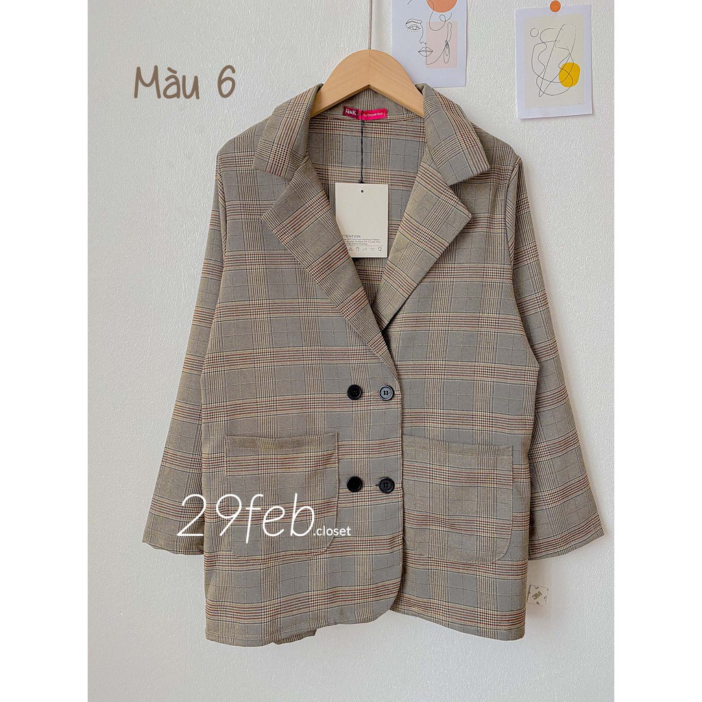 [Mã SKAMCLU7 giảm 10% tối đa 50K đơn 0Đ] Áo blazer kẻ 4 khuy (Ảnh thật) | BigBuy360 - bigbuy360.vn