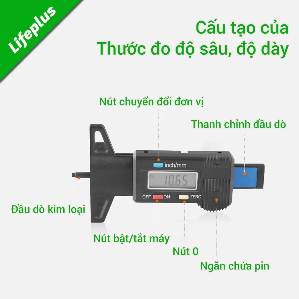 Thước đo độ sâu, độ mòn lốp xe