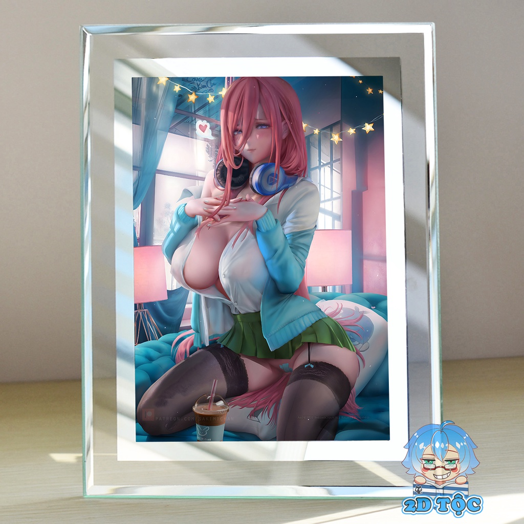 Khung kính để bàn Nakano Miku (2) Anime Manga NHÀ CÓ 5 NÀNG DÂU by 2D Tộc Shop