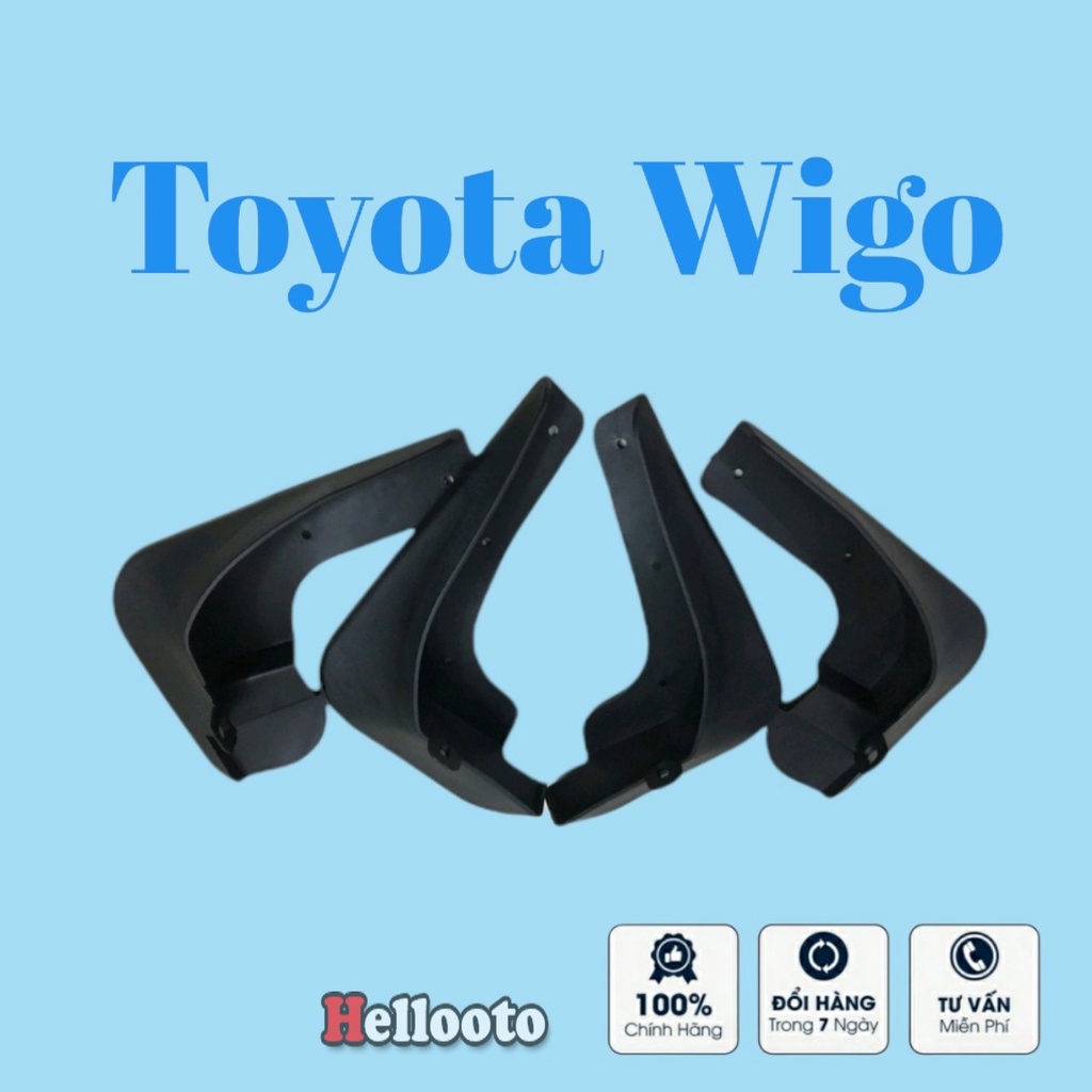 Bộ 4 Chắn Bùn Nhựa Dẻo Xe Toyota Wigo đời 2018 2019 2020 2021 kèm ốc vít lắp đặt dễ dàng