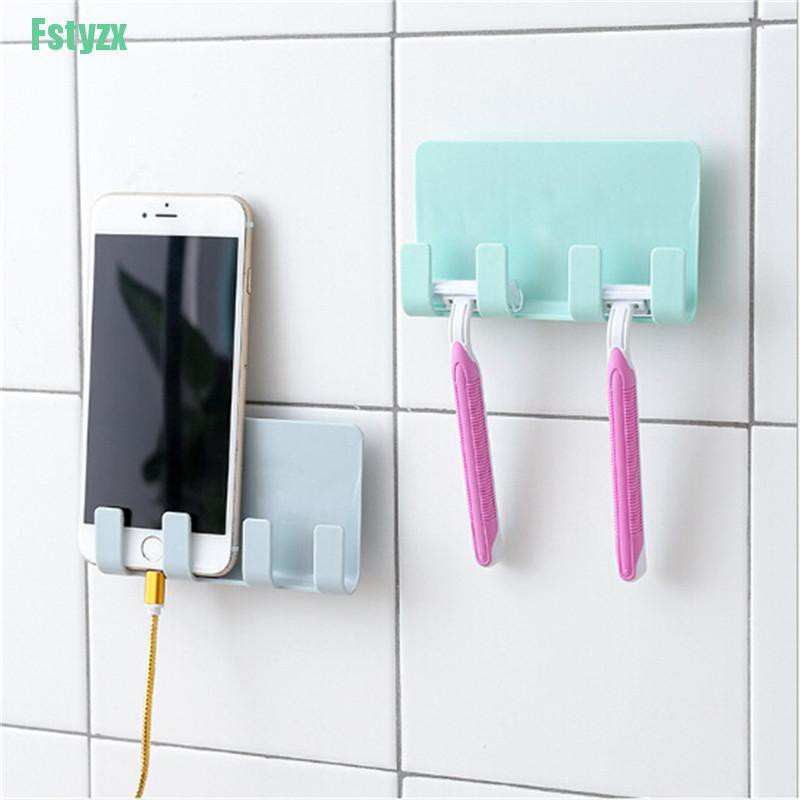 fstyzx Stickup wall phone bracket charging holder for wall traceless receiving hanger