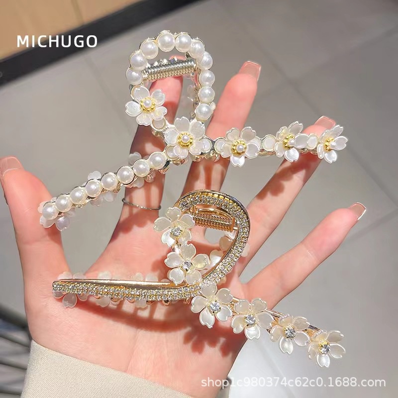 Kẹp Tóc Hình Hoa Lưng Cỡ Lớn Kiểu Pháp Thời Trang Mùa Hè Cho Nữ