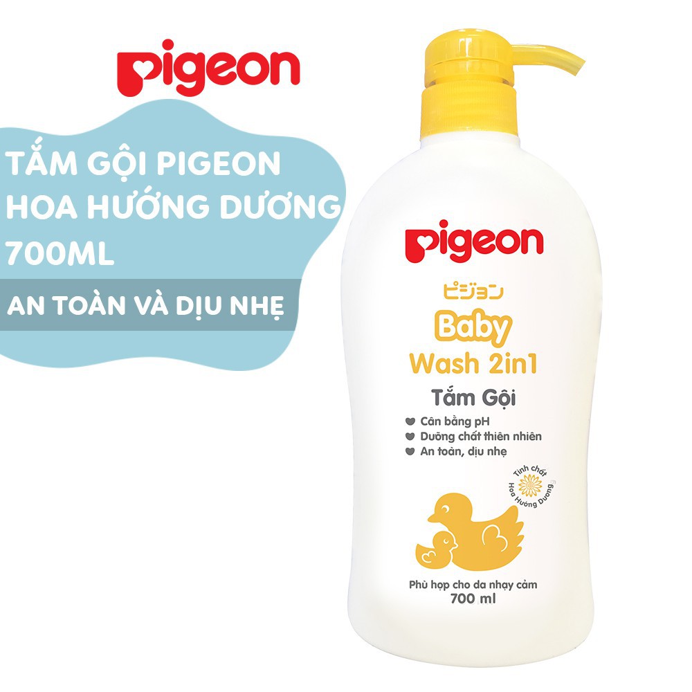 Sữa Tắm Gội dịu nhẹ 2 in 1 cho bé Pigeon 200ml-700ml Hoa hướng dương/Jojoba