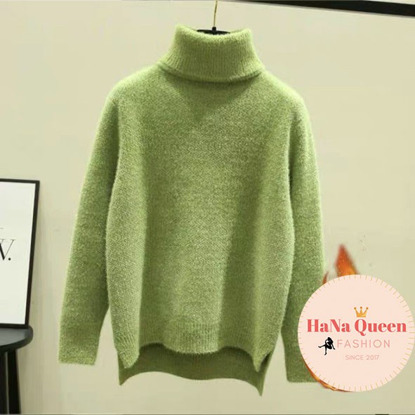 Áo len lông cổ lọ Quảng Châu, áo len nữ cực ấm | BigBuy360 - bigbuy360.vn