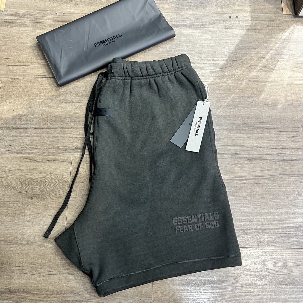 [CHÍNH HÃNG] Quần Đùi Short Fear of God ESSENTIAL SS22 màu Xanh Rêu