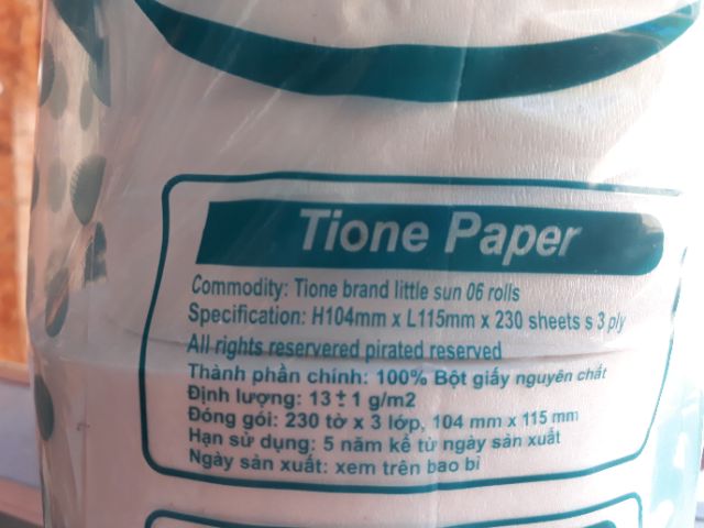 Giấy cuộn không lõi cao cấp Tione 920g