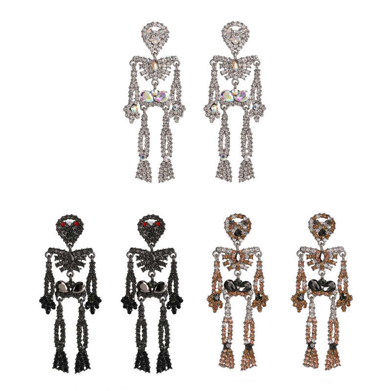 Youyo Bông Tai Hình Đầu Lâu Đính Kim Cương Giả Sáng Tạo Cho Nữ Gi