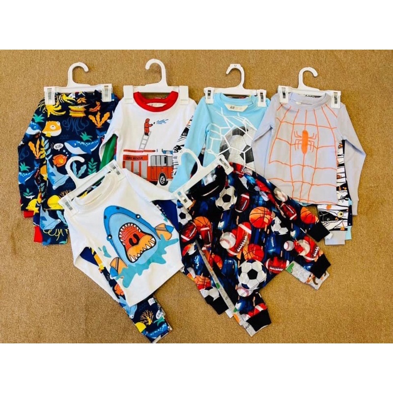 Set 2 bộ thun cotton HM dư xịn bé trai