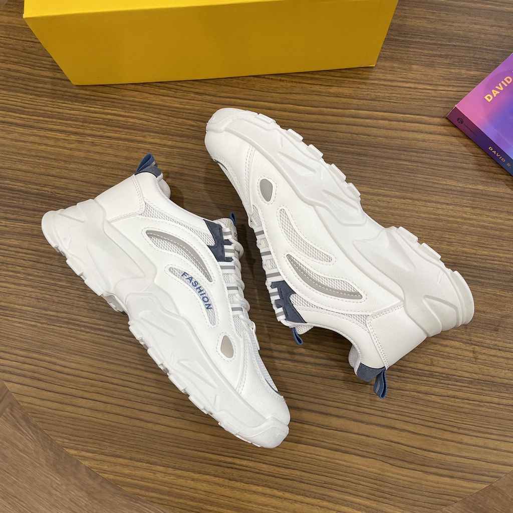 Giày nam, Giày thể thao tăng chiều cao Trắng phối xanh G202