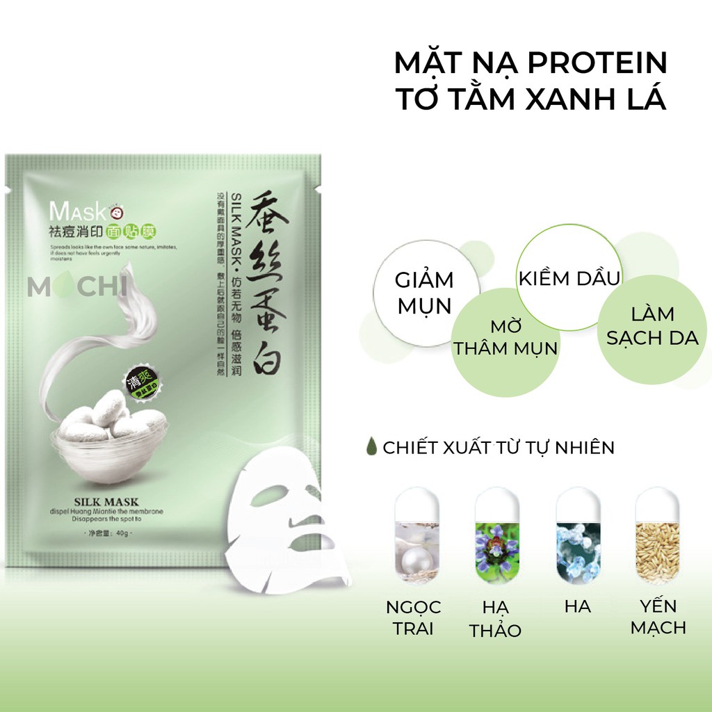 Mặt Nạ Tơ Tằm Thải Độc Dưỡng Trắng Da l Giảm Mụn Dầu l Cấp Ẩm Silk Mask Giấy Đắp Mặt One Spring Nội Địa Trung MOCHI SHOP