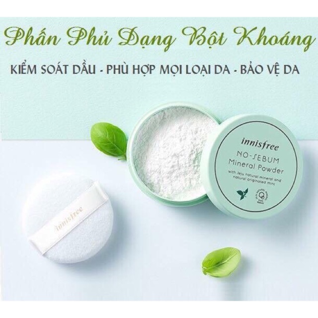 [chính hãng] phấn phủ dạng bột kiềm dầu innisfree no sebum mineral powder