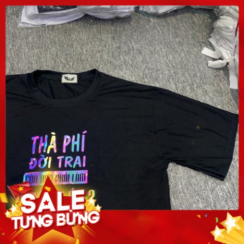 BIG SALE Áo Thun Hot Trend 2021 áo cặp đôi nam nữ DẠ QUANG dạ quang 7 màu phát sáng In Chữ : thà phí đời trai còn tốt hơ