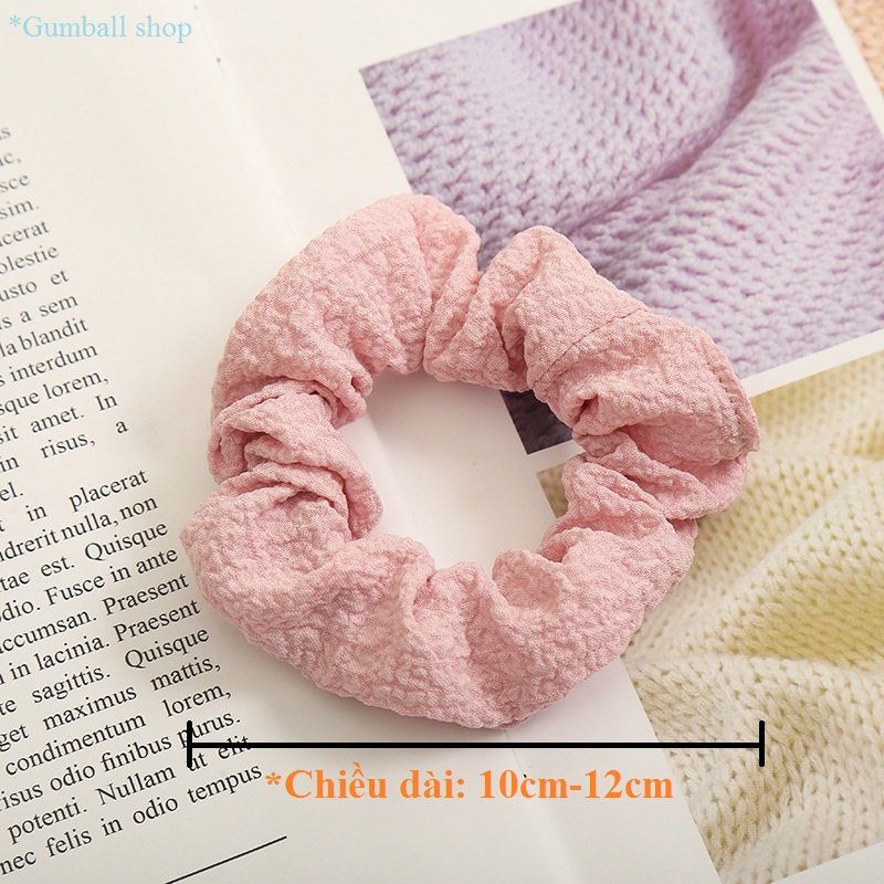 Dây Cột Tóc Trơn Dây Buộc Tóc Trơn Vải Đũi Thiết Kế Nhỏ Xinh Xắn Thời Trang