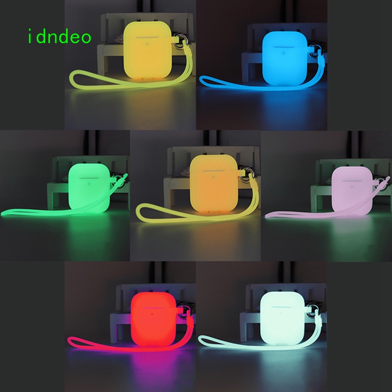 Vỏ Bảo Vệ Hộp Sạc Tai Nghe airpods Dạ Quang Kèm Túi Đựng Và Dây Đeo Tiện Dụng