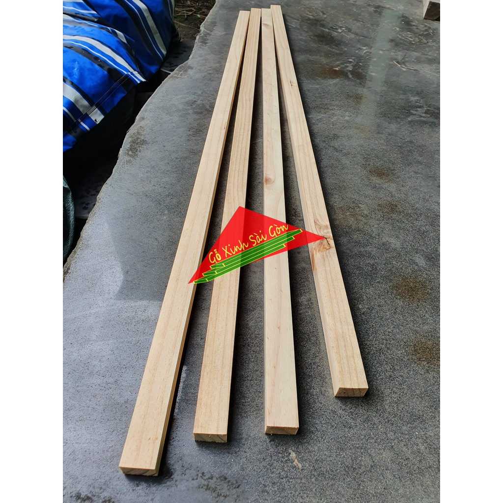Thanh gỗ thông vuông 2x3cm dài 1m2 bào láng 4 mặt dùng làm khung sườn, decor,sử dụng nhiều mục đích..