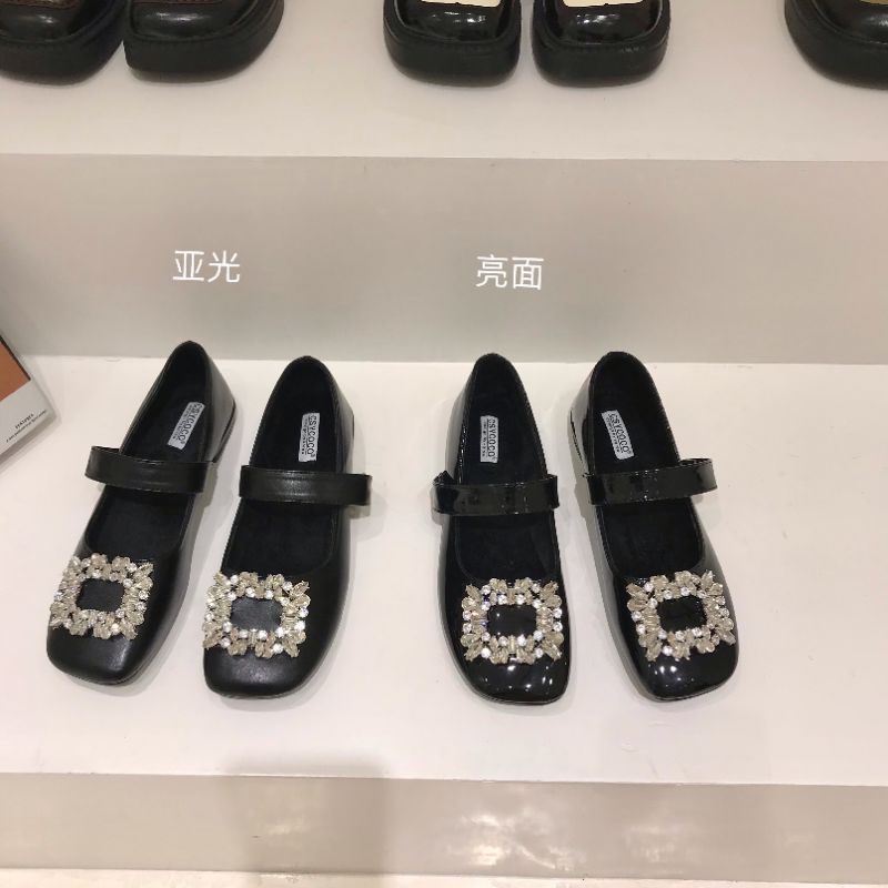 GIÀY BÚP BÊ ĐÍNH ĐÁ VUÔNG TIỂU THƯ HÀN QUỐC