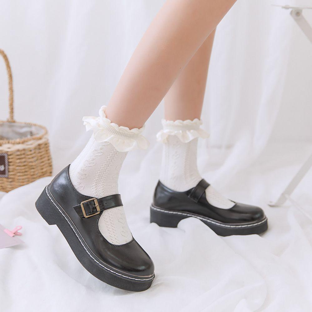 Vớ Cotton Cổ Trung Màu Sắc Đáng Yêu Dành Cho Nữ