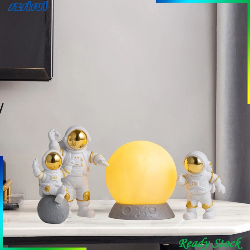 Bộ 4 Tượng Phi Hành Gia Dễ Thương Dùng Trang Trí Bàn Làm Việc