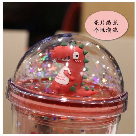 Cốc,Ly giữ nhiệt kim tuyến hình Khủng Long 3D siêu cute