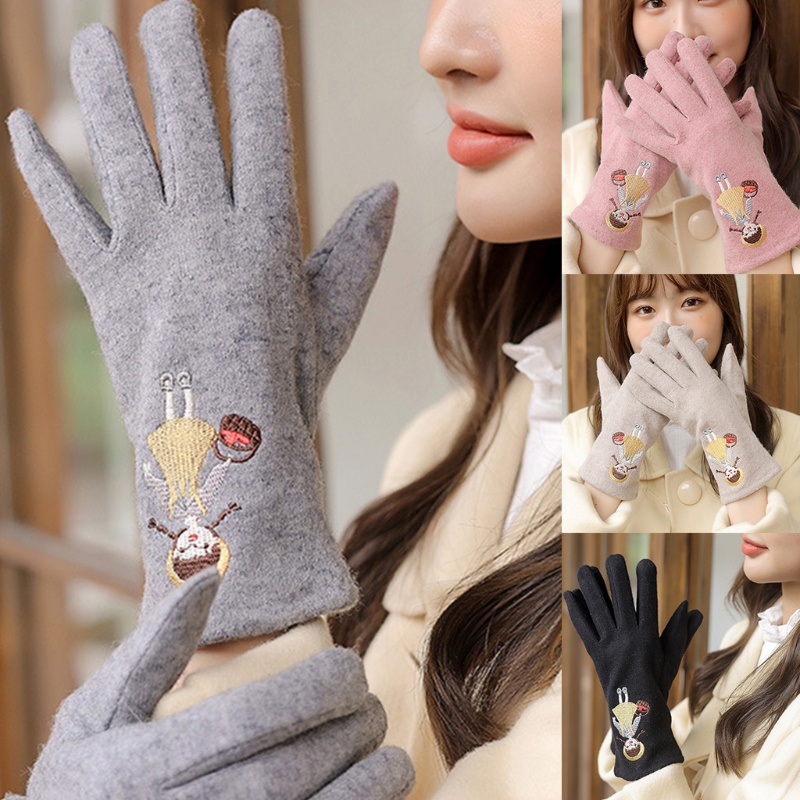 Găng Tay Giữ Ấm Mùa Đông Họa Tiết Hoạt Hình Cho Nữ