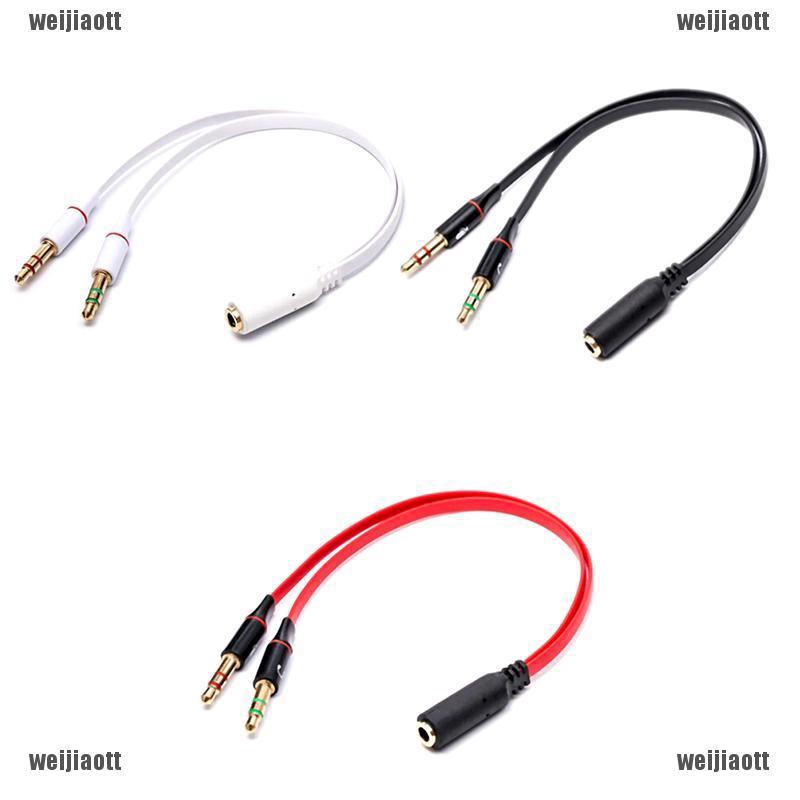 PHU KIEN 3.5mm Stereo audio male to 2 female headset mic splitter adapter