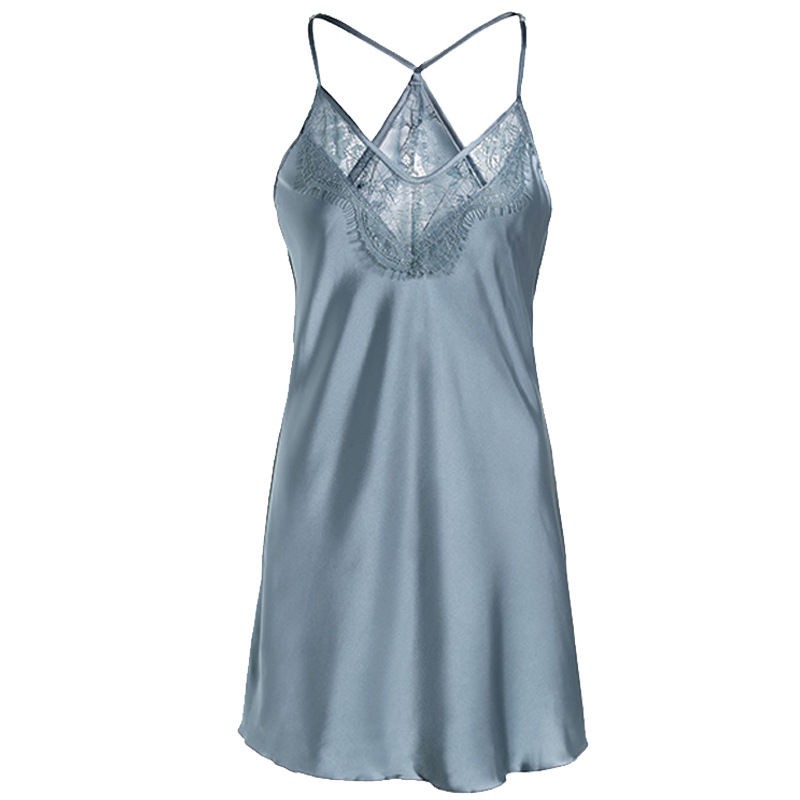 Đầm Ngủ Hai Dây Phối Ren Gợi Cảm Cho Nữ