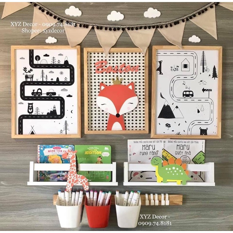 COMBO 2 KỆ SÁCH TREO TƯỜNG THANH NGANG  XYZDECOR MÀU TRẮNG | BigBuy360 - bigbuy360.vn