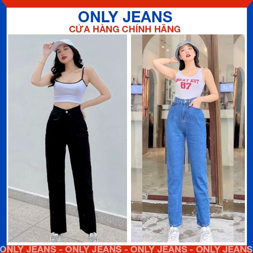 Quần Jean Nữ dáng Baggy màu đen cá tính, tôn dáng phong cách Hàn Quốc, Chất bò dày dặn, không nhăn không xù khi giặt