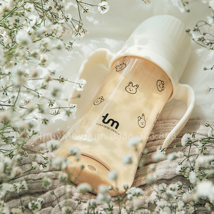 Bình hút Tovi and Molly , Bình hút Thỏ 180ml/280ml Hàn Quốc chính hãng