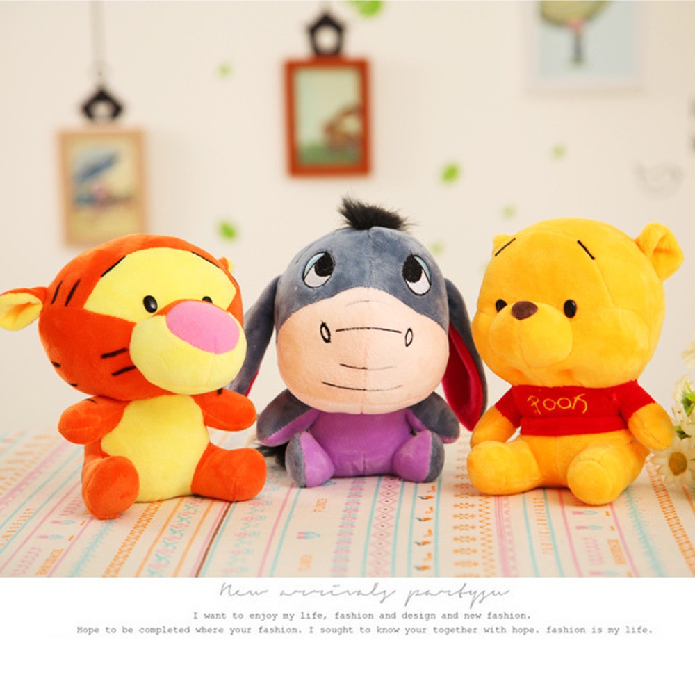 Móc khóa gấu Pooh nhồi bông dễ thương đáng yêu 12-18cm