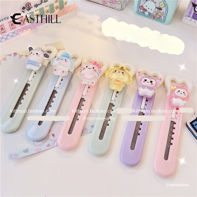 Dao Cắt Giấy Không Hộp Hình Hoạt Hình Sanrio Hellokitty My Melody Cinnamoroll Dễ Thương