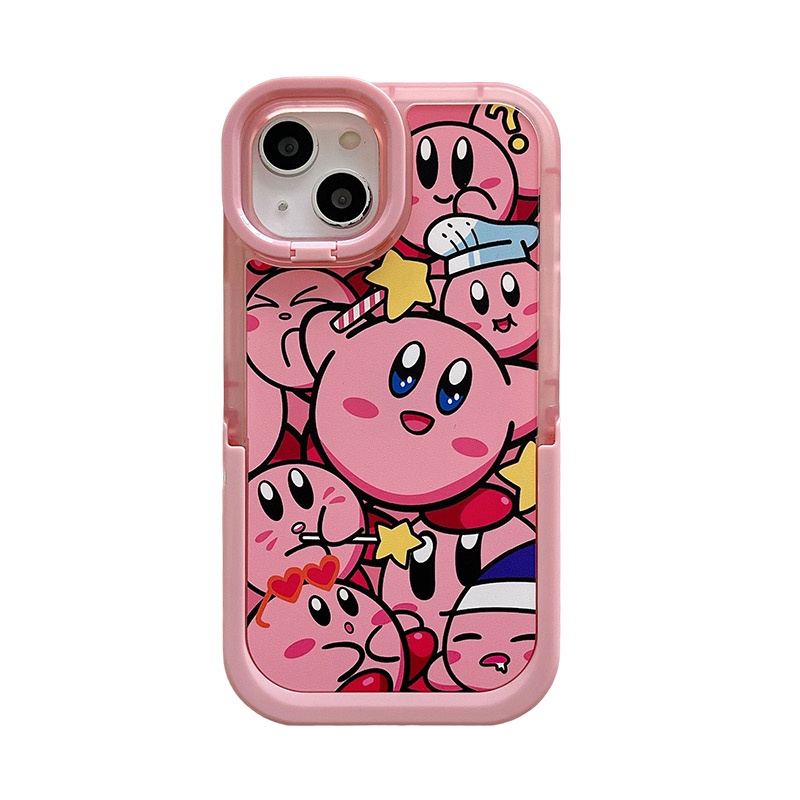 Ốp Điện Thoại Hình Kuromi and Kirby Dễ Thương Có Giá Đỡ Cho Iphone