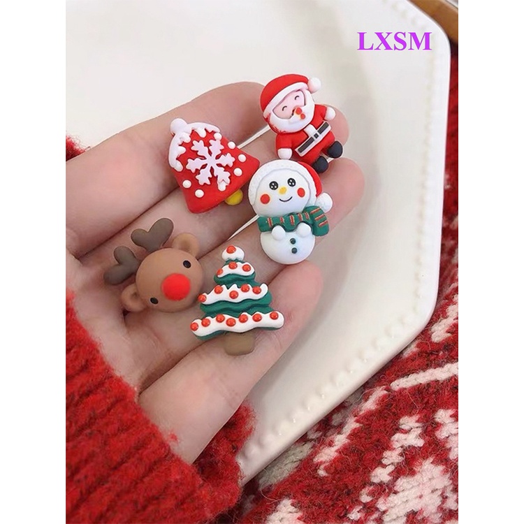 Bông Tai Hình Ông Già Noel / Người Tuyết Bằng Nhựa Thời Trang Dành Cho Nữ