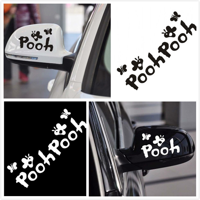 Sticker Dán Kính Chiếu Hậu Hình Gấu Pooh Hoạt Hình